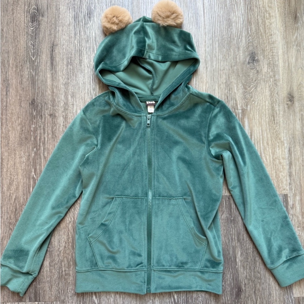 NWOT Tea Collection Green Pom Pom Hoodie